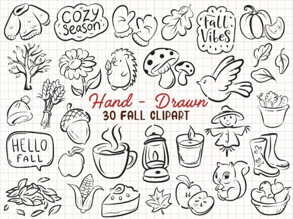 Download Handdraw Fall Clipart Autumn Cozy Season - Handdraw Collection