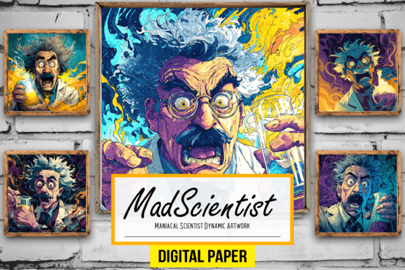 Download Maniacal Scientist Dynamic Art Backdrop - Premium Bundle