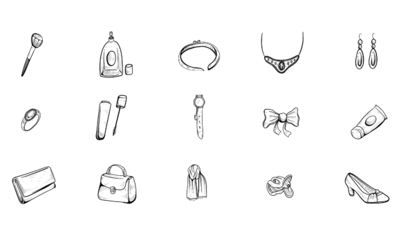 Download Women Accessories and Cosmetics Handdraw - Handdraw Collection