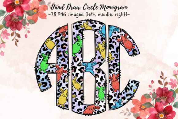 Download Easter Gnome Bunny Handdraw Monogram Set - Handdraw Collection