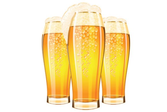 Download Glasses of Fresh Beer with Foam Handdraw - Handdraw Collection