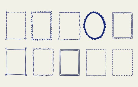 Download Stamp Hand Draw Line Frames - Premium Bundle